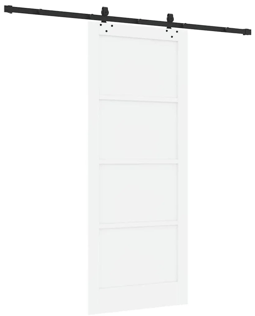 Porta Deslizante com Conjunto de Hardware 'ORKDAL'Branco Madeira de Pi