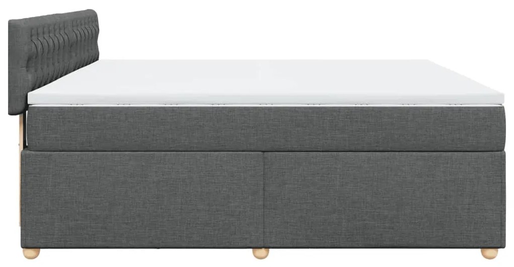 Cama com molas/colchão 180x200 cm tecido cinzento-escuro