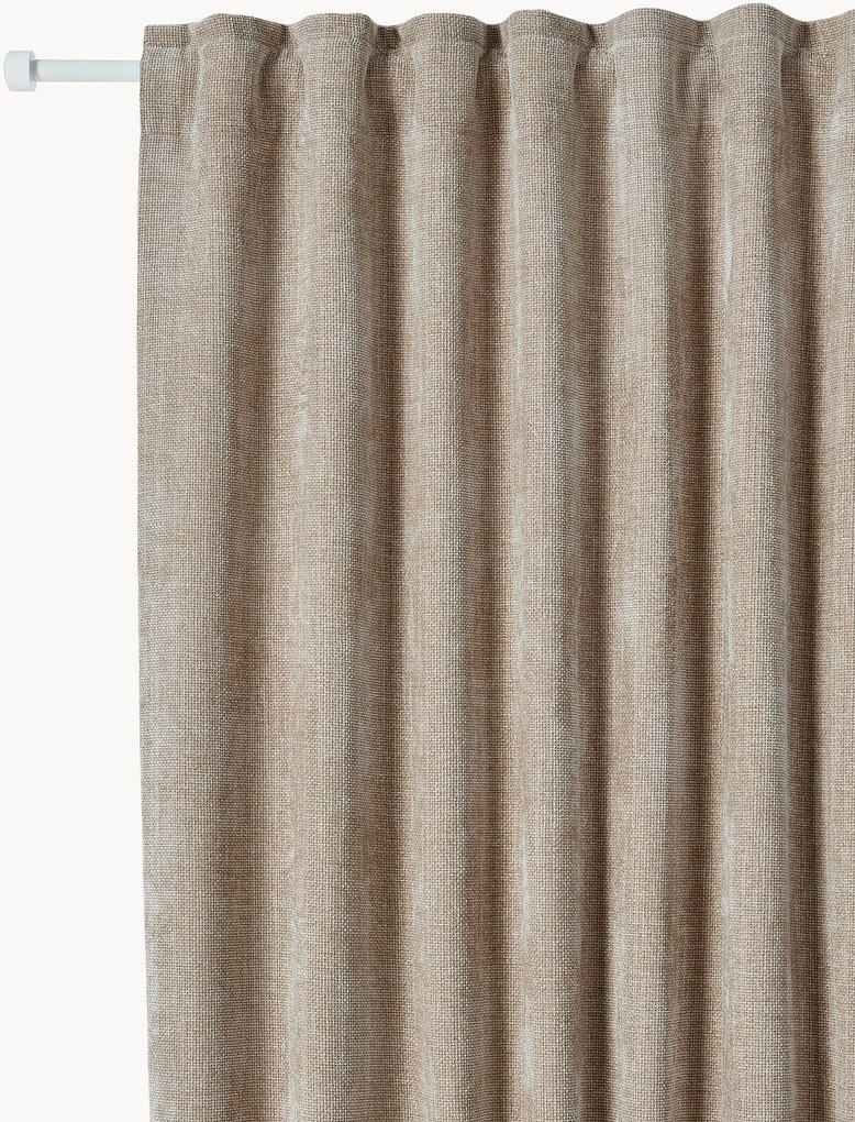 Cortinas opacas com multi-banda Lasha, conjunto de 2, L 135 cm