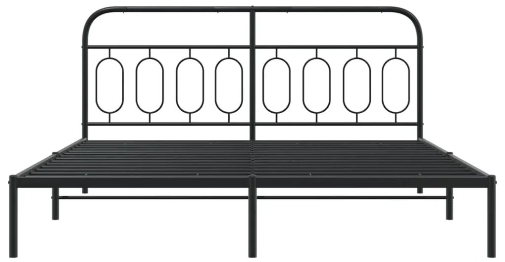 Estrutura de cama com cabeceira 183x213 cm metal preto