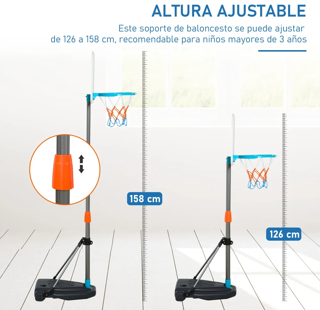 vidaXL Conjunto jogo de basquetebol portátil ajustável 180-230 cm