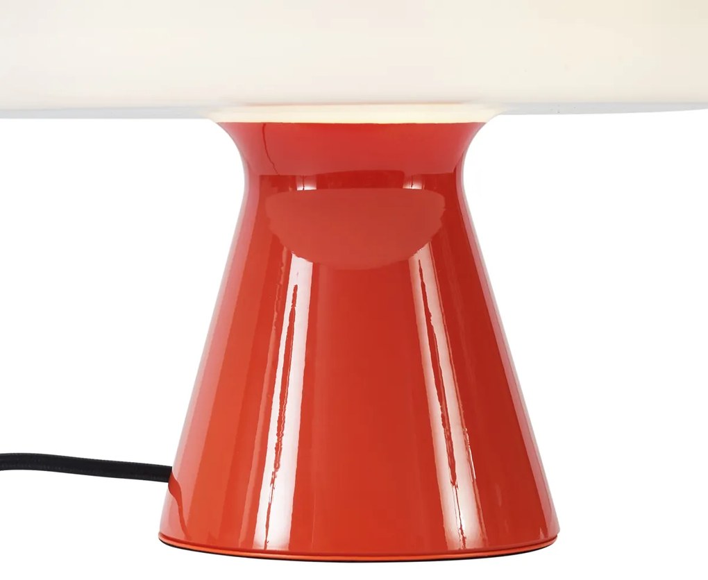 Candeeiro de Mesa Retro Vermelho com Branco - Knob Retro