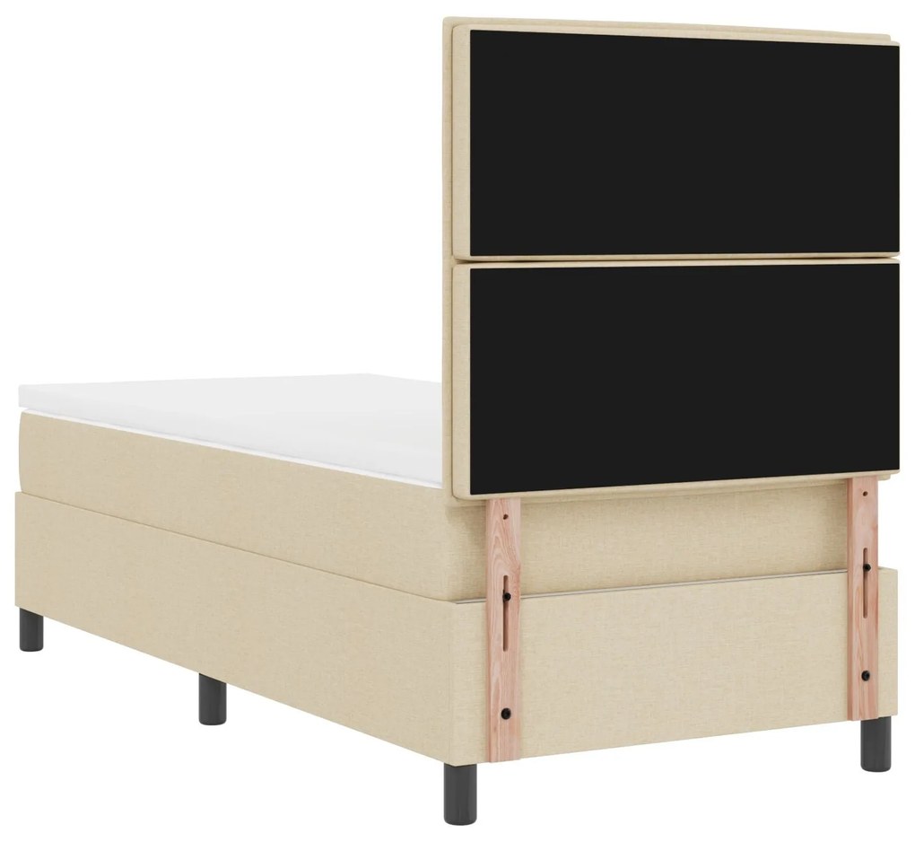 Cama Box com Colchão Creme 90x200 cm Tecido