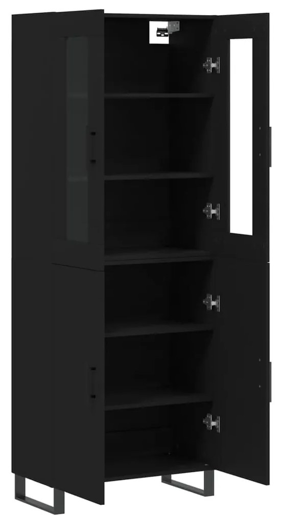Armário alto 69,5x34x180 cm derivados de madeira preto