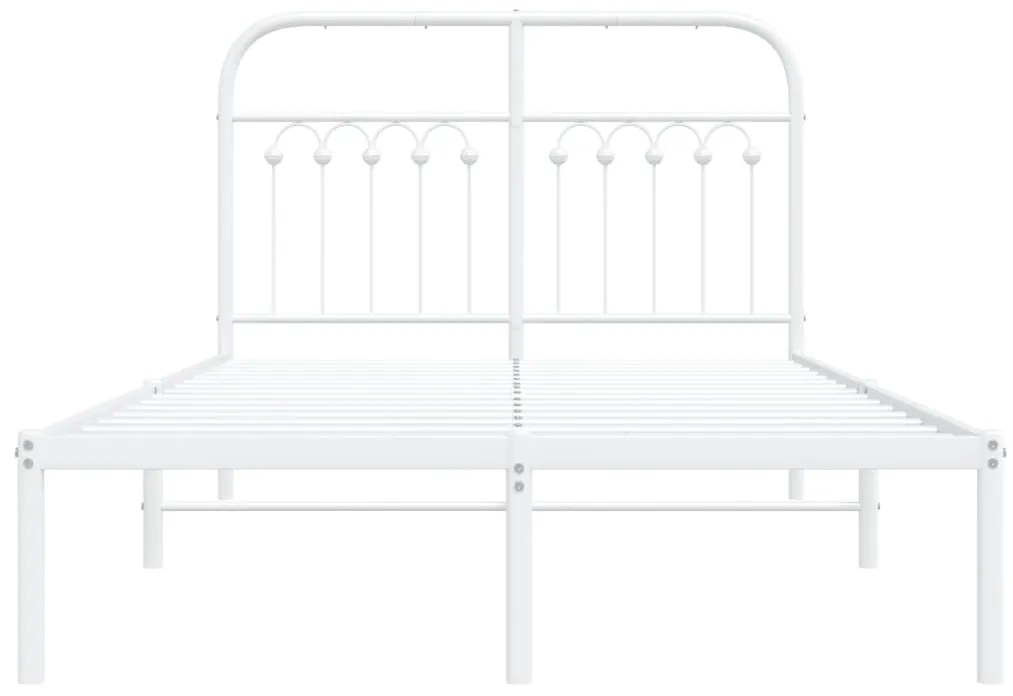 Estrutura de cama com cabeceira 120x190 cm metal branco