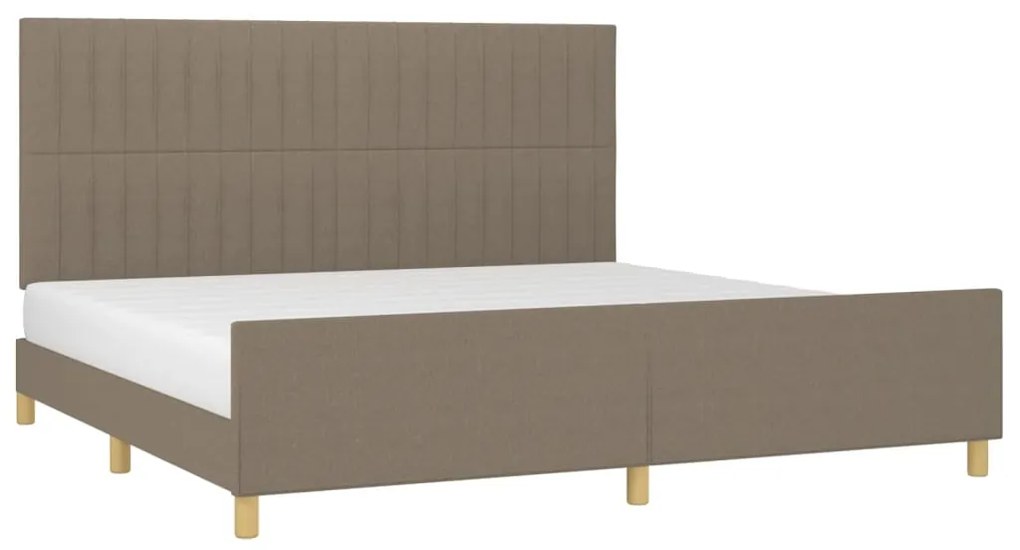 Cama sem colchão 200x200 cm tecido cinzento-acastanhado