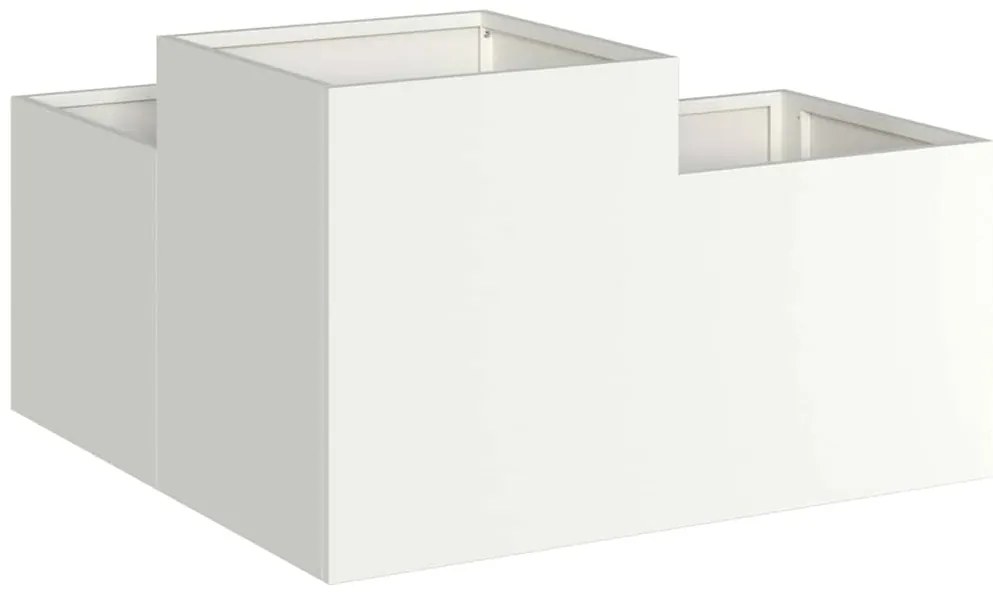 Jardineira vidaXL 100x100x48 cm Aço Branco