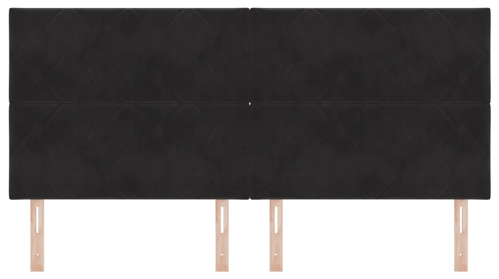 Cabeceira Design de Losangos Preta 200 cm Veludo