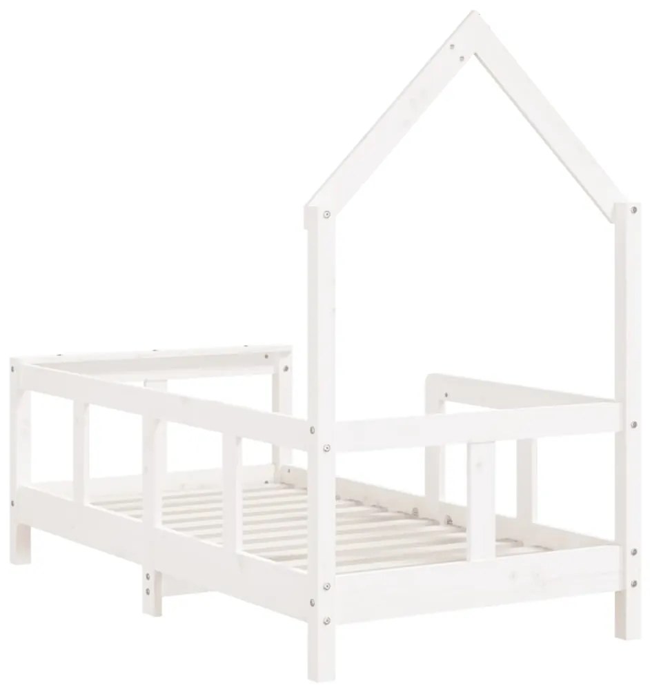 Estrutura de cama infantil 70x140 cm pinho maciço branco