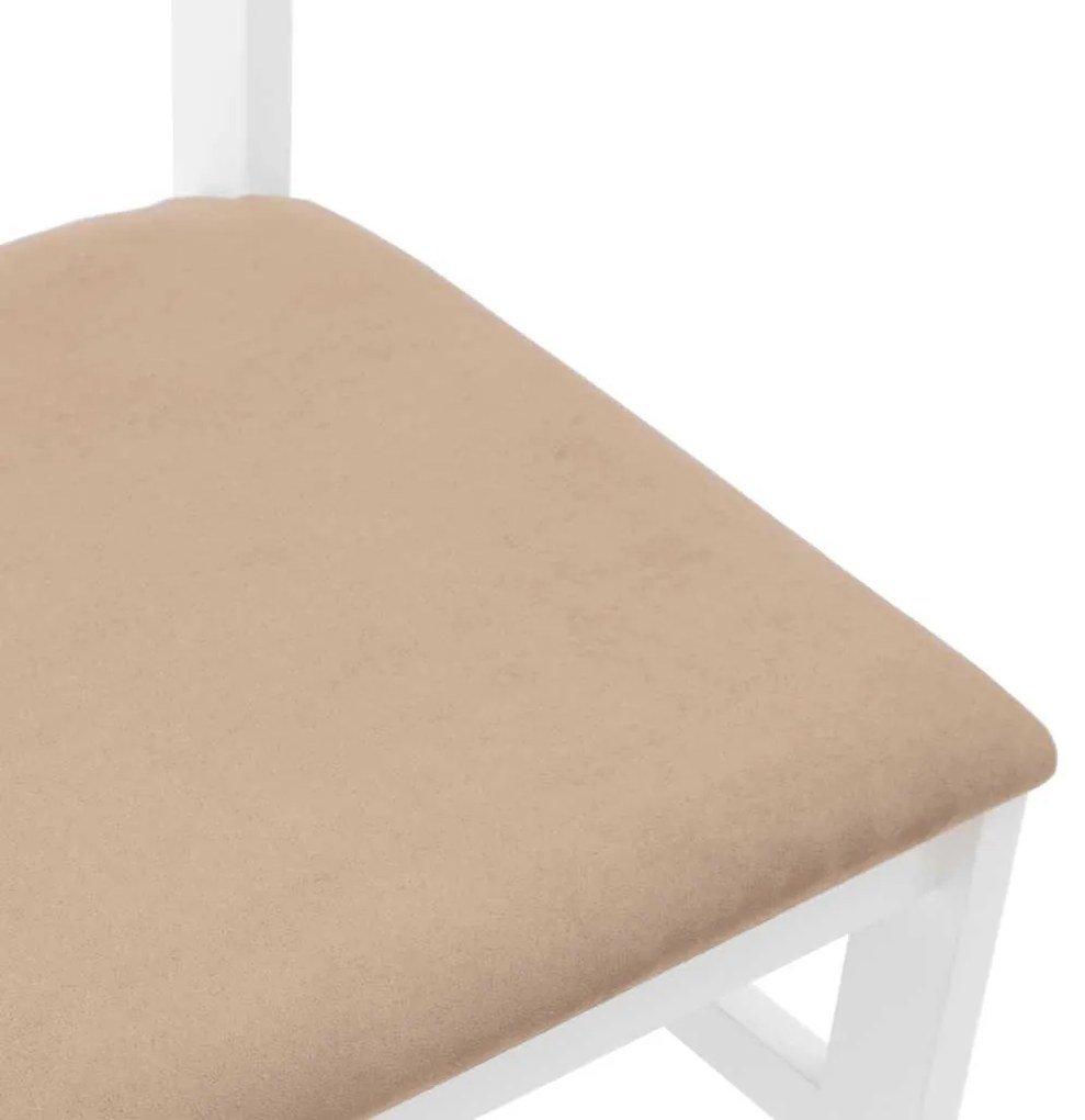 Cadeiras de jantar com almofadões 2 pcs madeira maciça branco