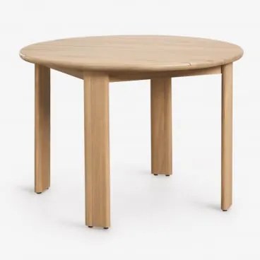 Mesa De Jantar Redonda Ø110 Cm Em Madeira De Acácia Uleno Marrom Acácia Claro - Sklum