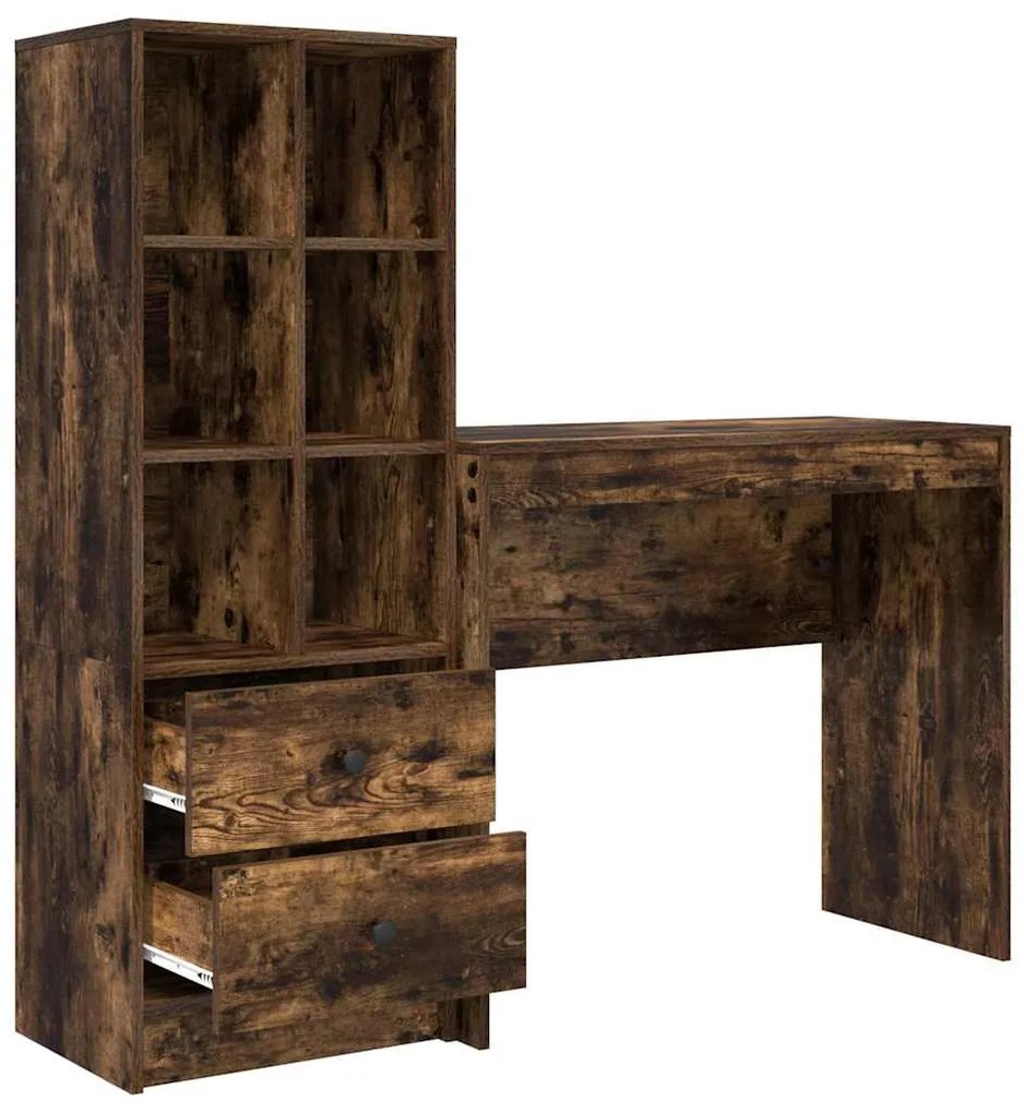 mesa com Armazenamento Carvalho Fumado Madeira Derivada