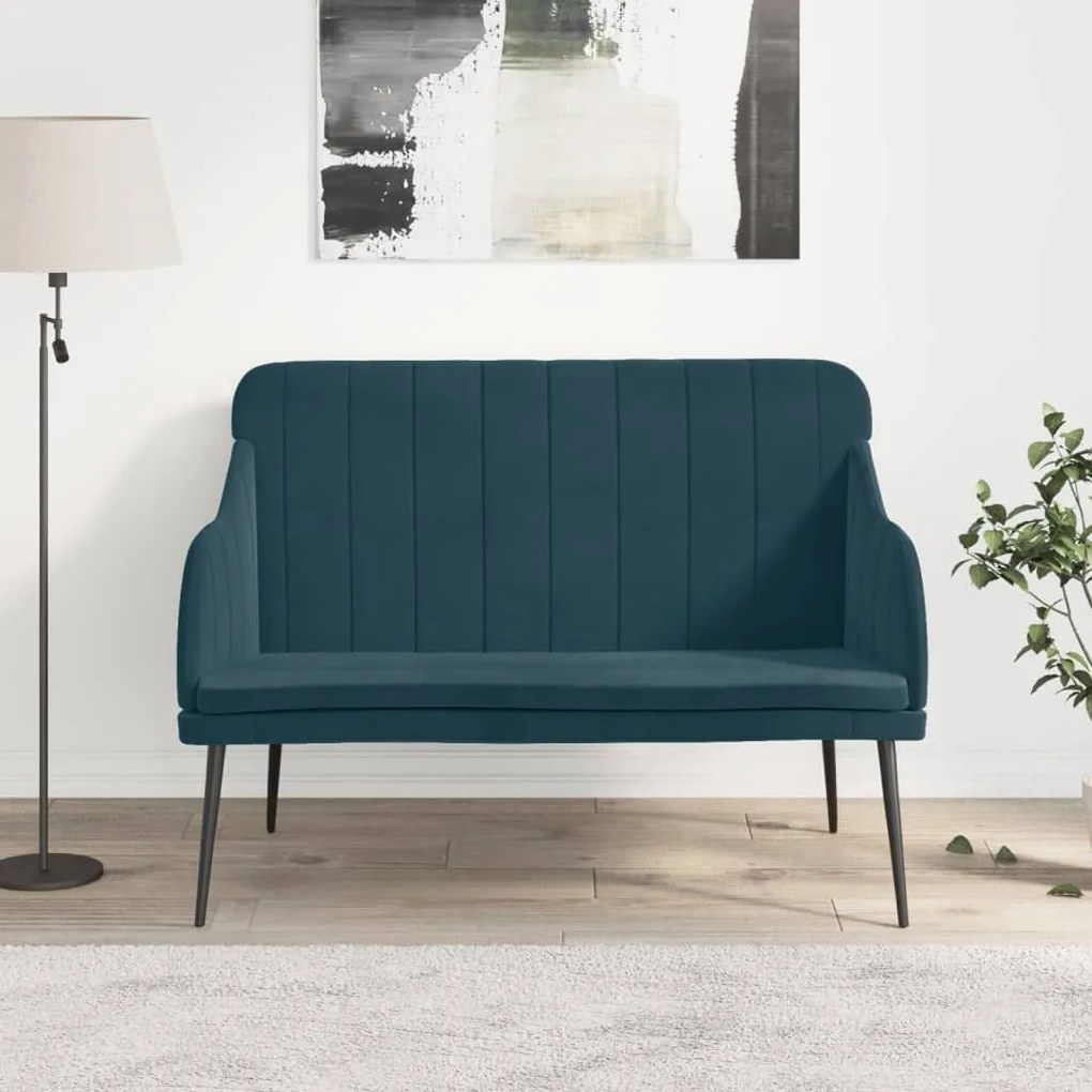 351473 vidaXL Banco 110x76x80 cm veludo azul