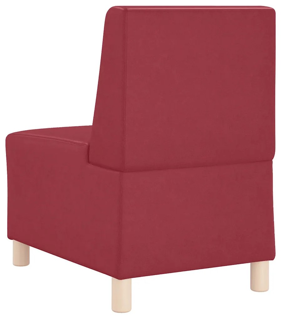 Poltrona 55 cm couro artificial vermelho tinto