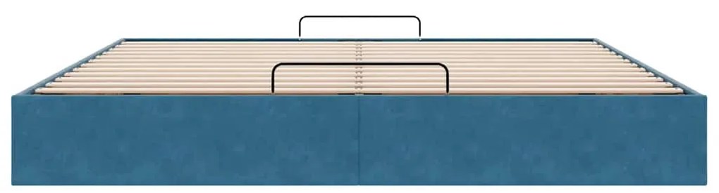 Estrutura de cama otomana sem colchão 200x200 cm azul escuro