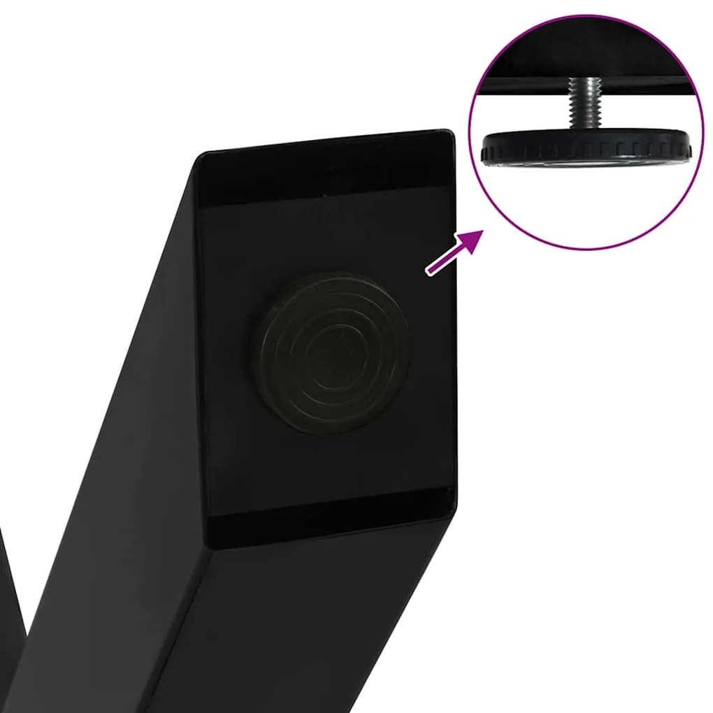Pés para mesa de jantar em formato de X, 2 peças, preto, 90x (72-73) c