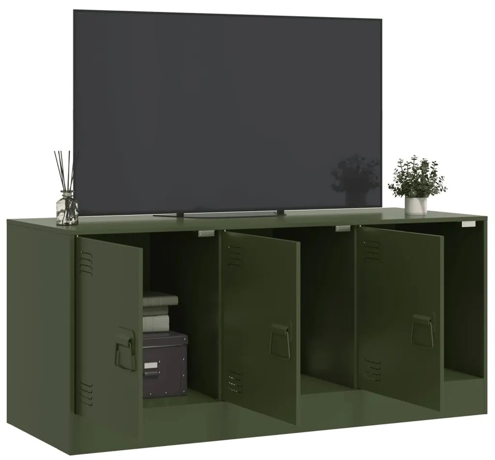 Móvel de TV 99x39x44 aço verde azeitona