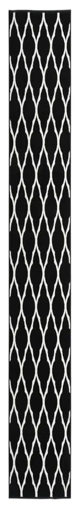 vidaXL Passadeira 60x500 cm polipropileno preto e branco