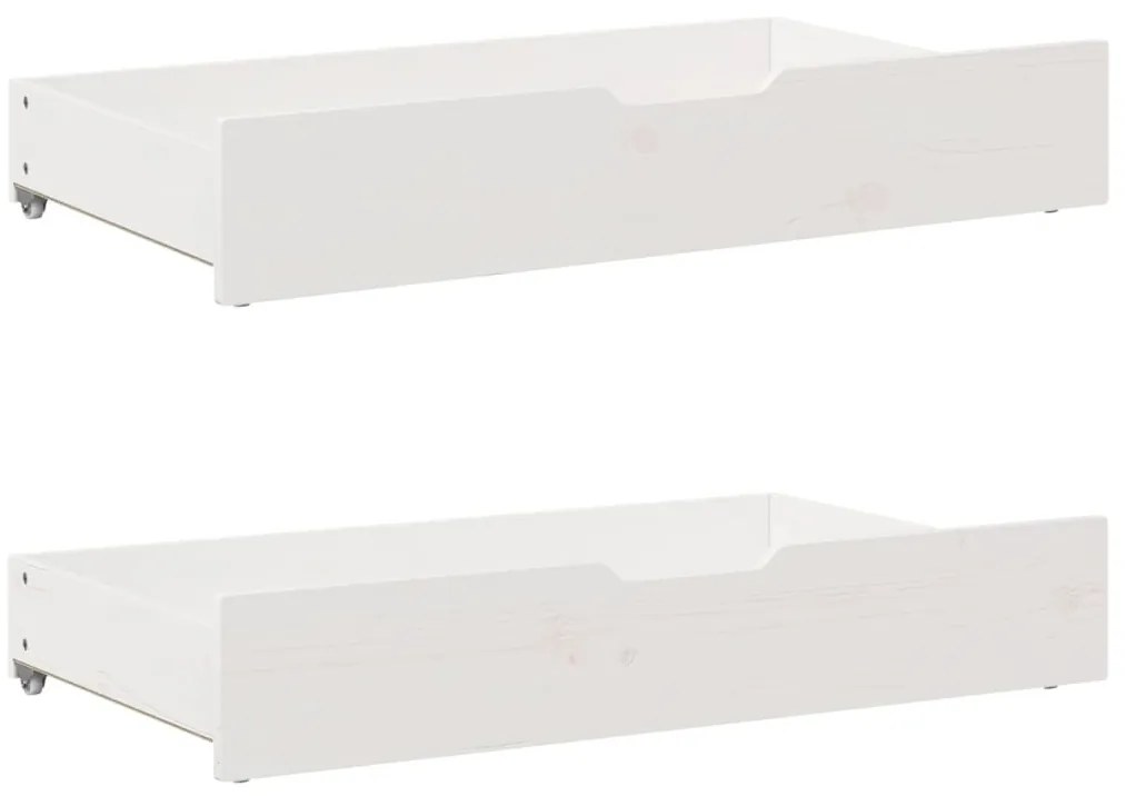 Cama com estante sem colchão 140x200 cm pinho maciço branco