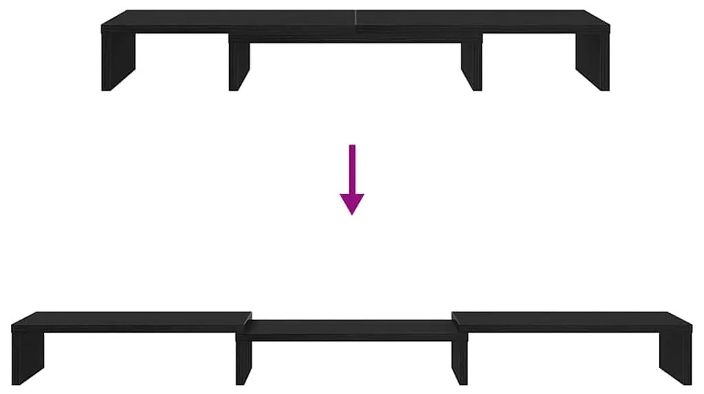 Suporte p/ monitor ajustável 80x24x10,5 cm carvalho preto