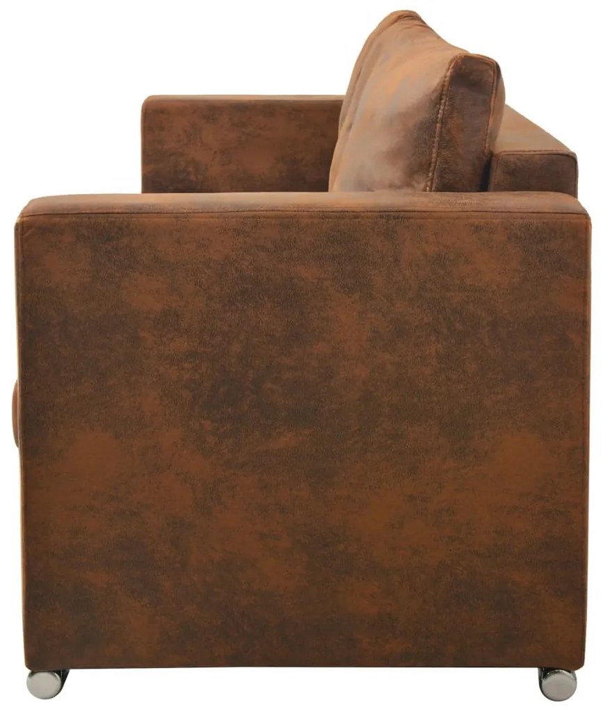 Sofá de 3 lugares 191x73x82 cm camurça artificial