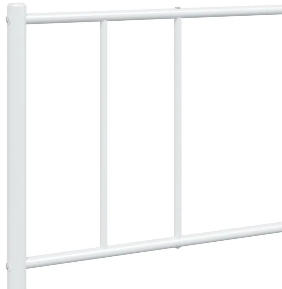 Estrutura de cama com cabeceira 200x200 cm metal branco
