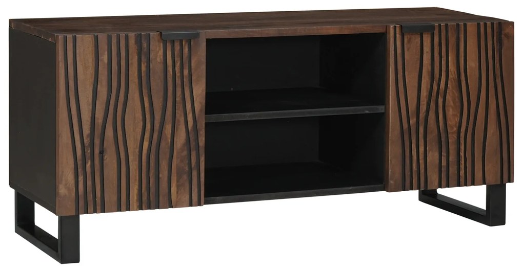 vidaXL Armário de TV , 105 x 33,5 x 46 cm, feito de madeira de manga sólida.