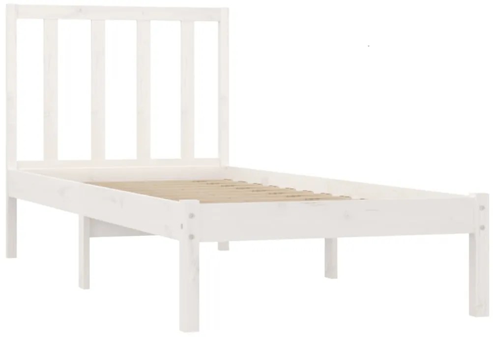 Estrutura de cama solteiro 90x190 cm pinho maciço branco