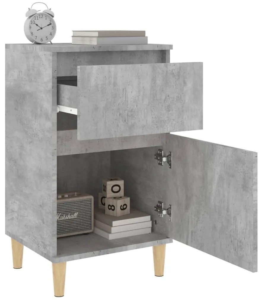 Mesa de cabeceira 40x35x70 cm cinzento cimento