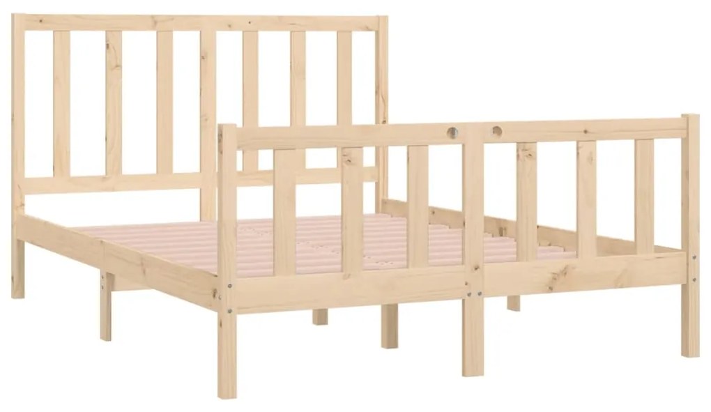 Estrutura de cama dupla pequena 4FT 120x190 cm madeira maciça