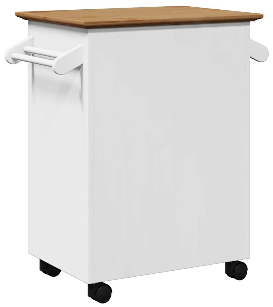 Carrinho de cozinha BODO branco e castanho 72x45x80 cm