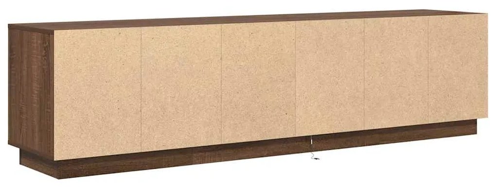 Móvel de TV com luzes LED 193,5x41x50 cm carvalho castanho