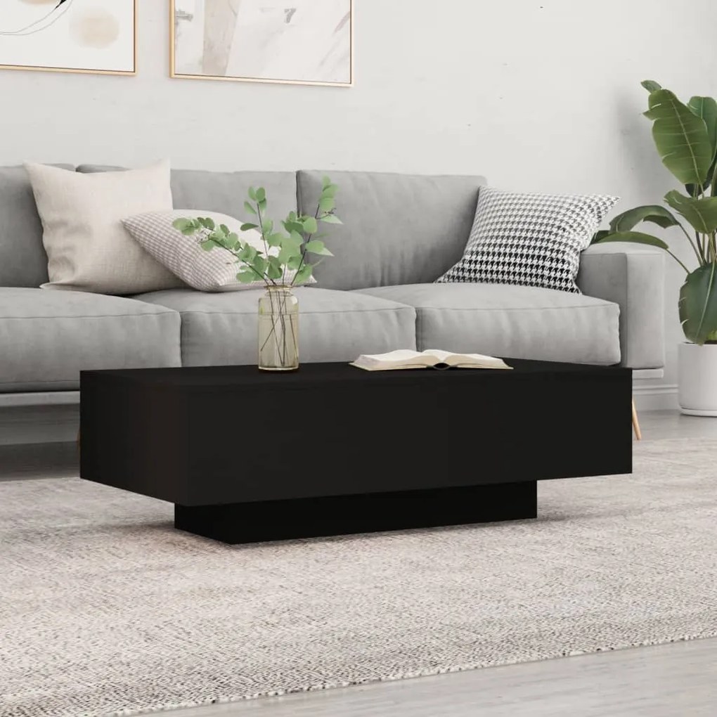 vidaXL Mesa de centro 100x49,5x31 cm derivados de madeira preto