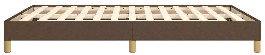 Estrutura de cama sem colchão 140x200 cm tecido castanho-escuro
