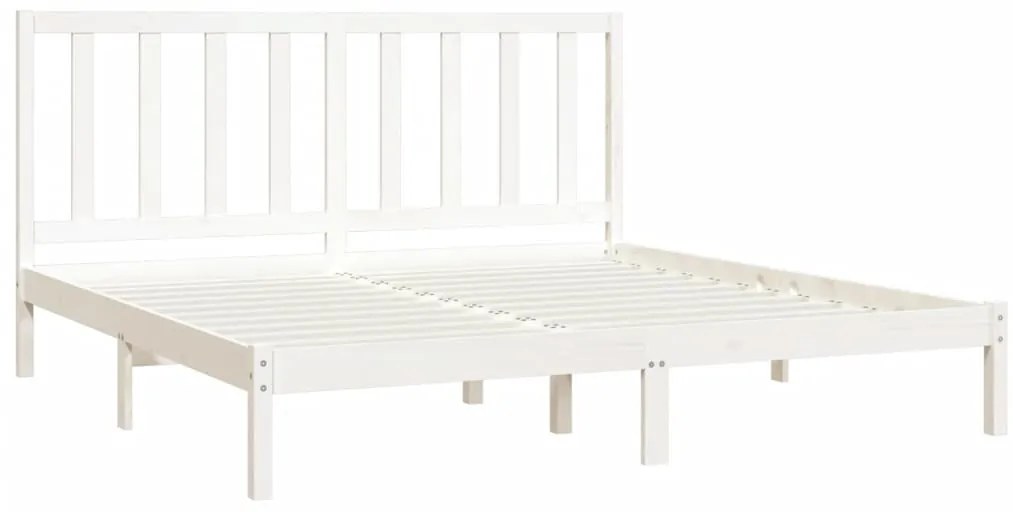 Estrutura de cama 200x200 cm pinho maciço branco