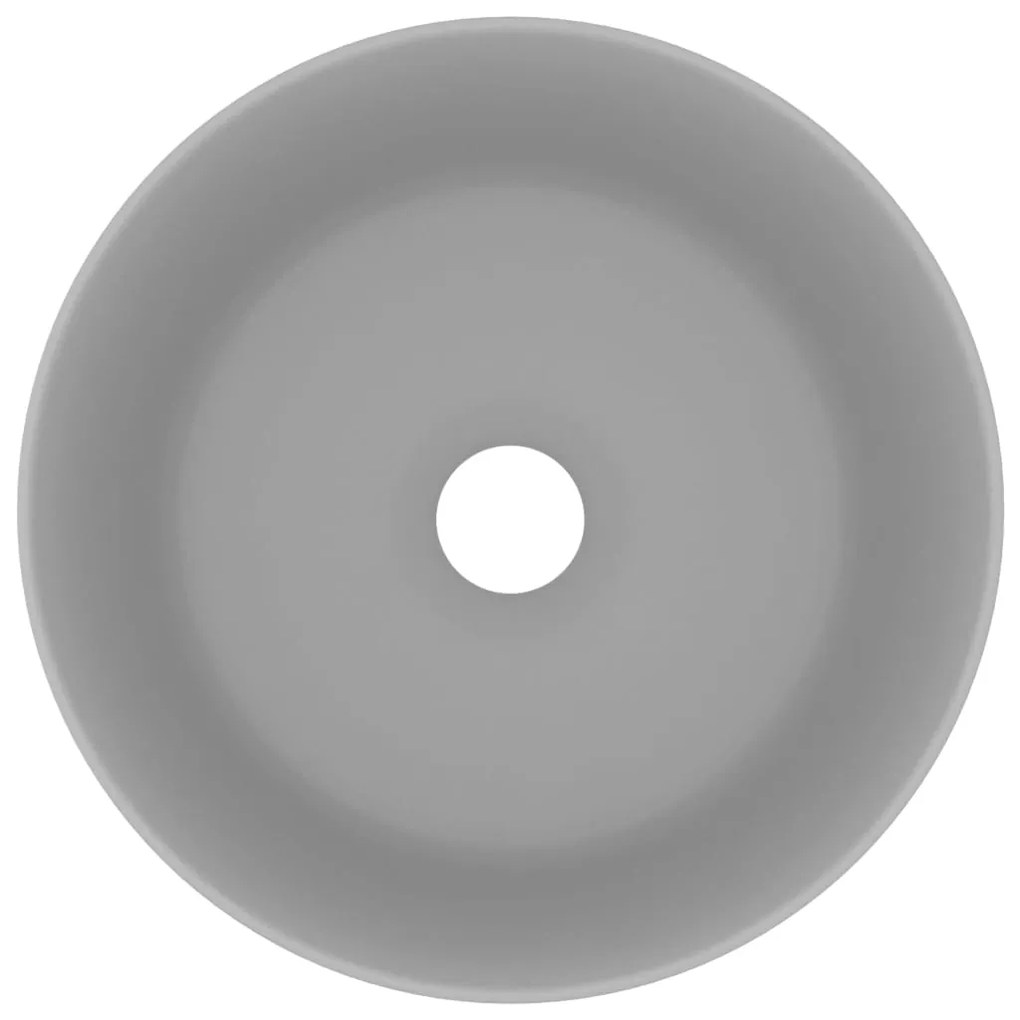 Lavatório luxuoso redondo 40x15 cm cerâmica cinzento-claro mate