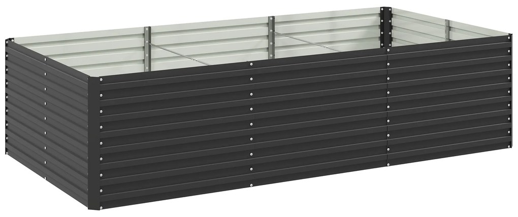 Outsunny Jardineira Elevada Galvanizada Retangular para Exterior Fundo Aberto 240x120x60 cm Cinza | Aosom Portugal