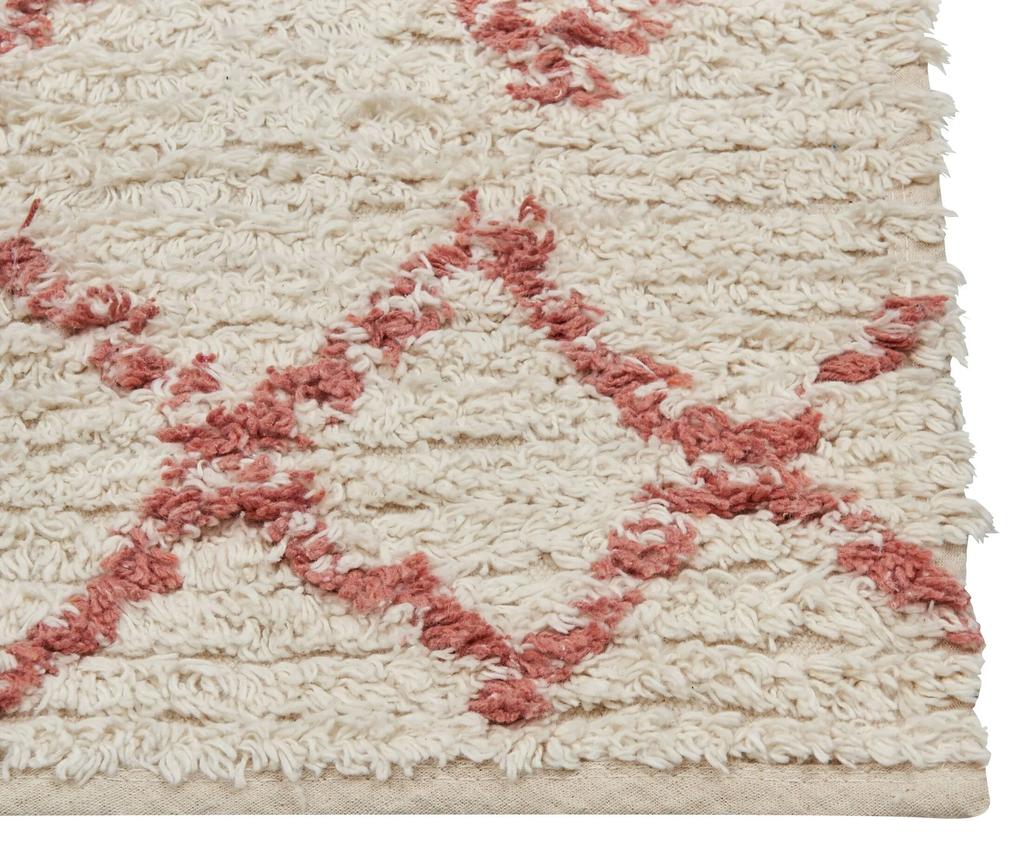Tapete de algodão creme e rosa 160 x 230 cm BUXAR Beliani