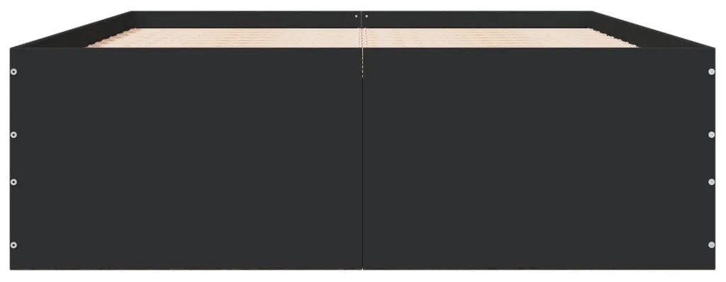 Estrutura de cama 120x190 cm derivados de madeira preto