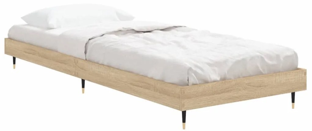 Estrutura de cama 75x190cm derivados de madeira carvalho sonoma