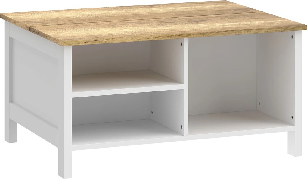 HOMCOM Baú de Armazenamento com Tampa Elevatória, 80x60x40 cm, Efeito Madeira Natural | Aosom Portugal