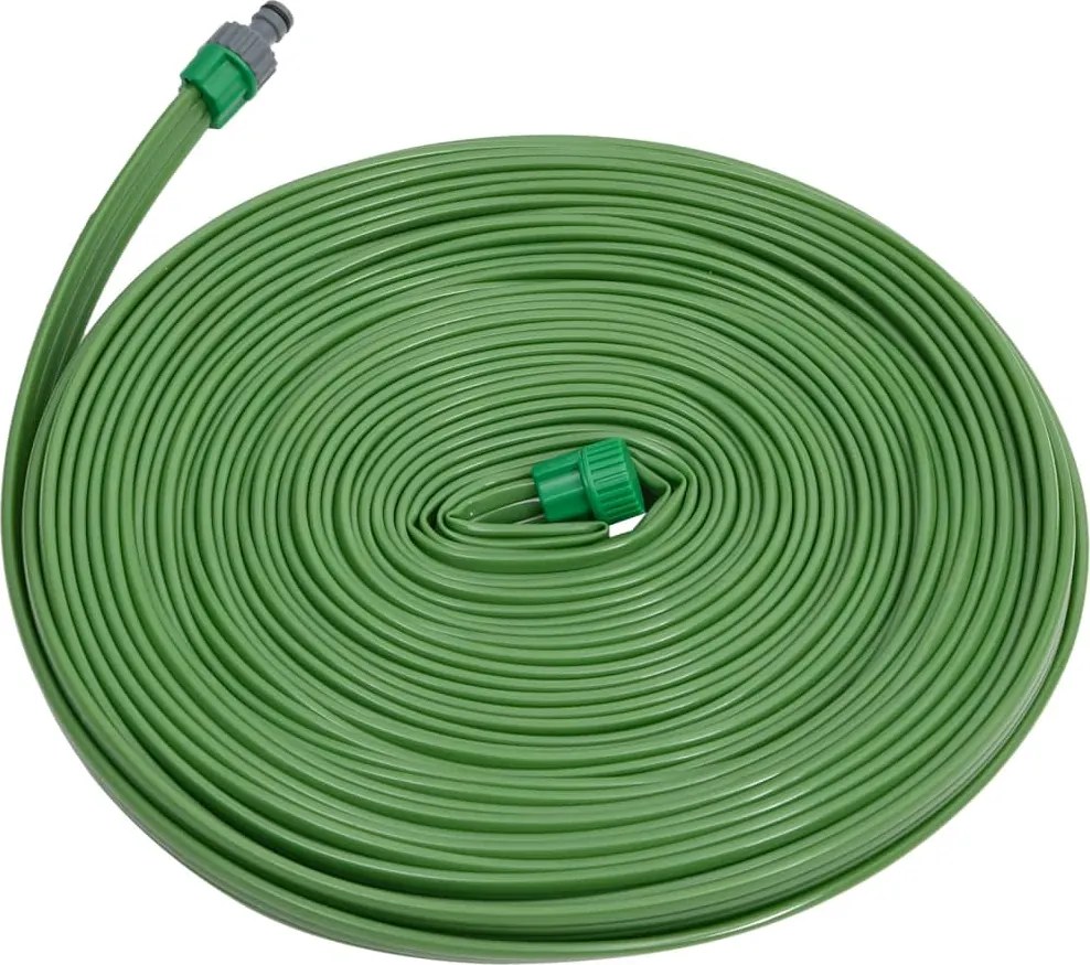vidaXL Mangueira aspersora 3 tubos 7,5 m PVC verde