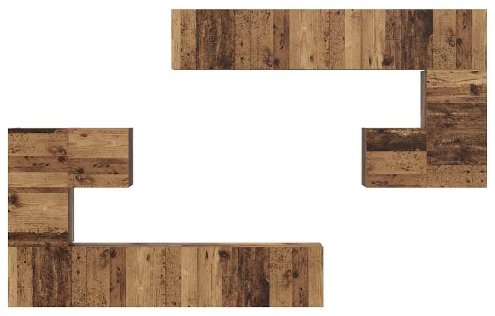 Conjunto de móvel de TV com armazenamento com porta 8 pcs Madeira Anti
