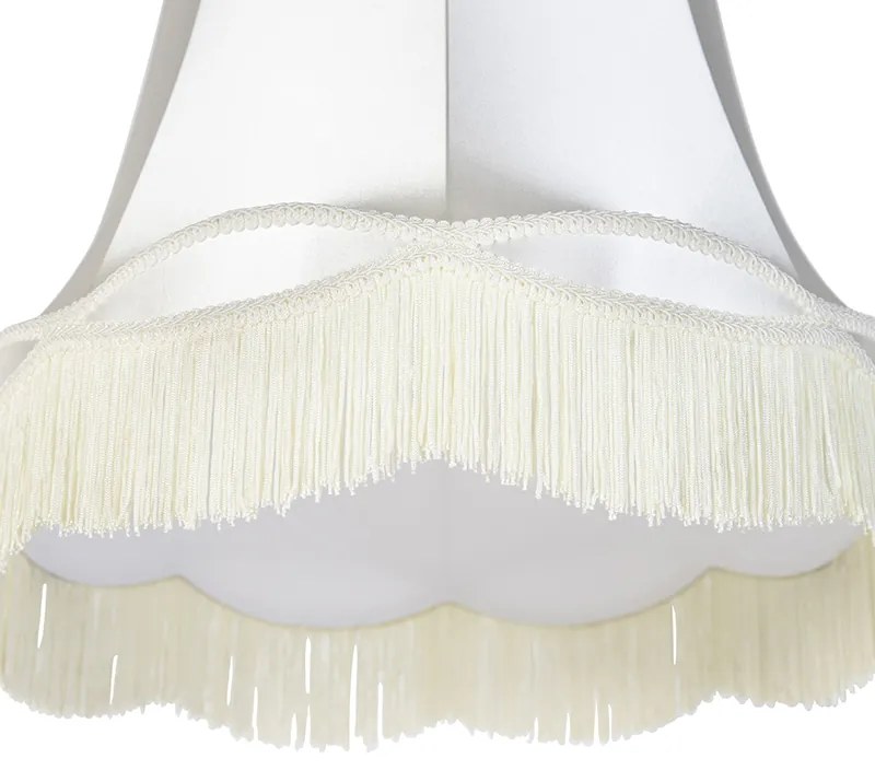 Abajur de seda creme 45 cm - Granny Retro