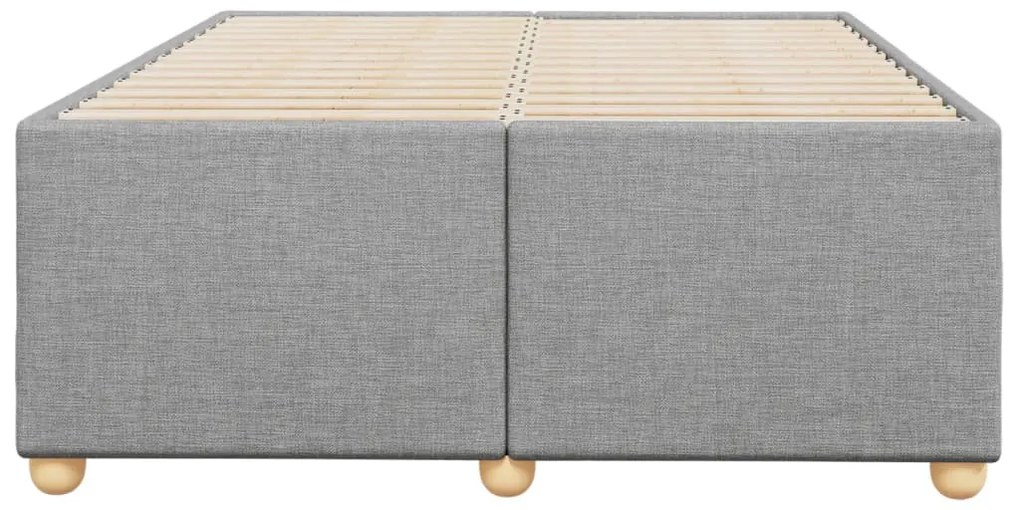 Estrutura de cama sem colchão 120x200 cm tecido cinzento-claro