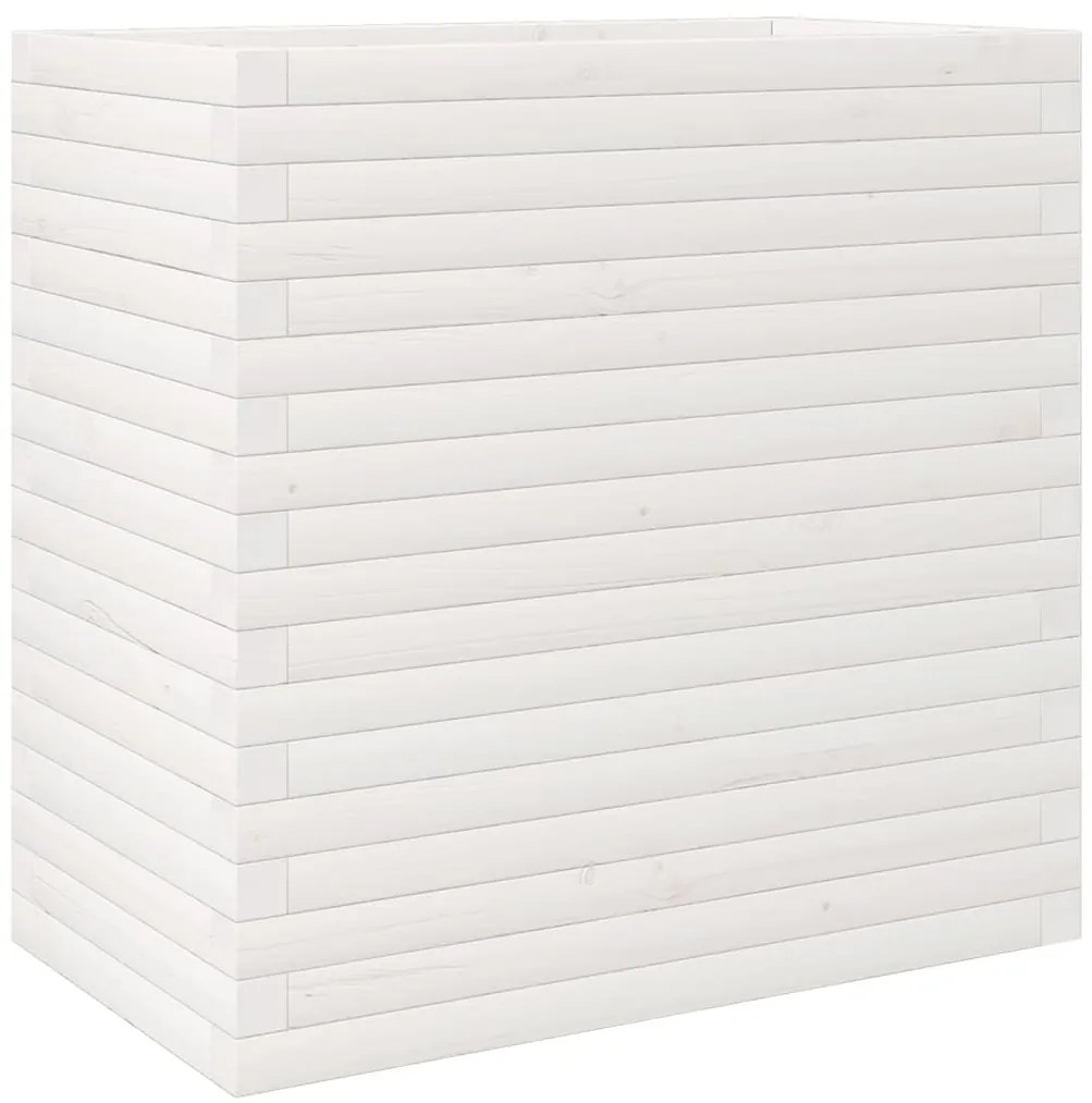 Vaso/floreira de jardim 70x40x68,5 cm pinho maciço branco