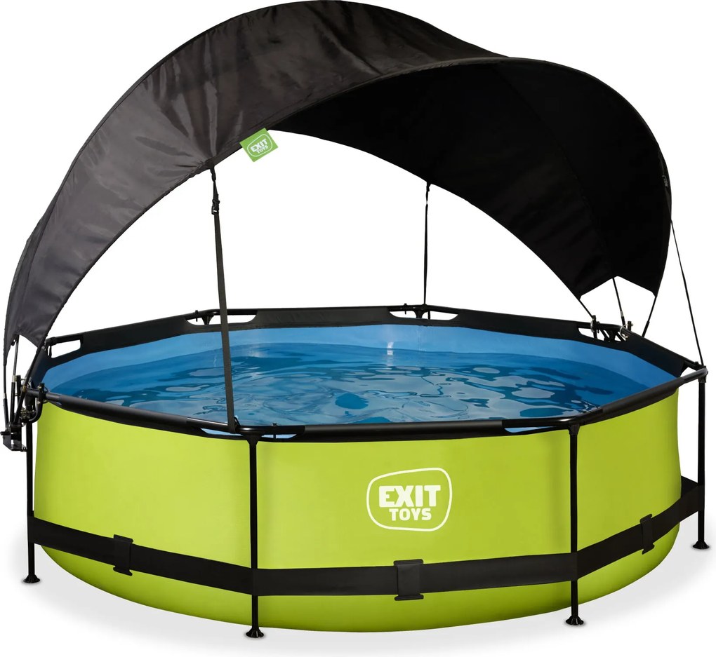 Piscina redonda Lime ø300x76cm com bomba de filtragem e cobertura - Verde