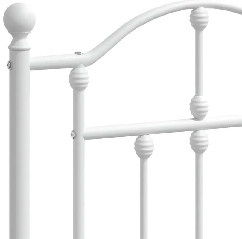 Estrutura de cama com cabeceira 200x200 cm metal branco