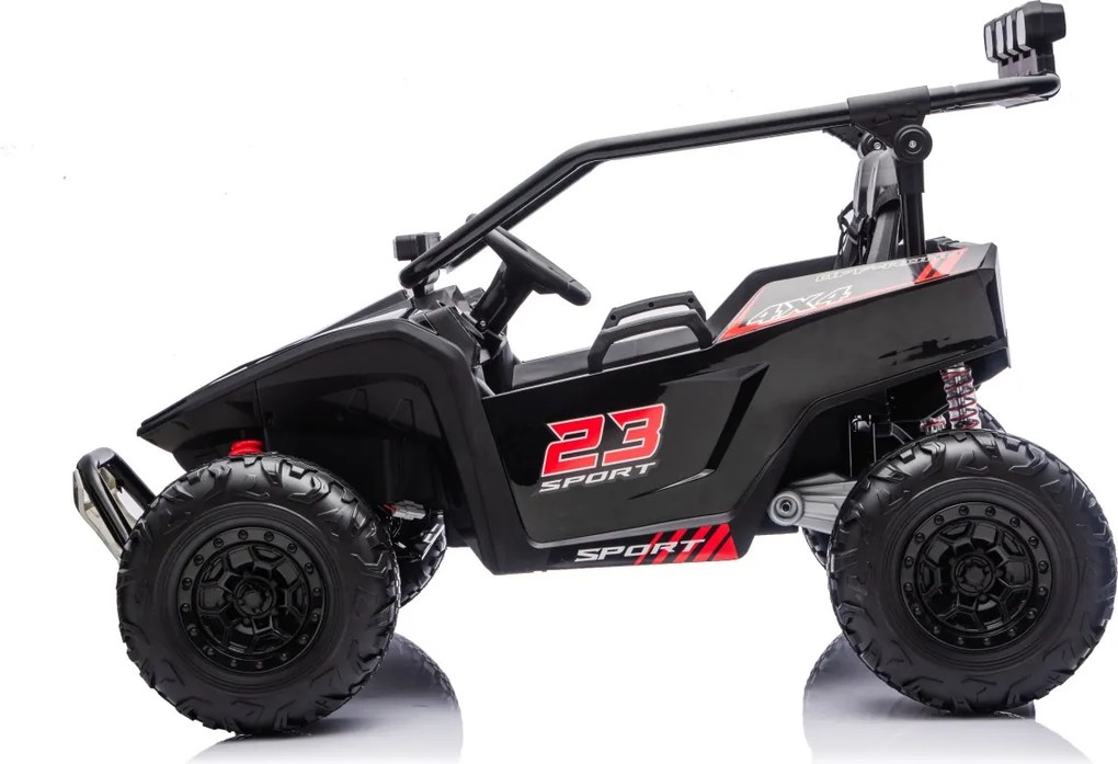 Buggy elétrico para Crianças 24V, 4x200W, 2 lugares TURBO 23, Rodas Espuma EVA, Assento Couro ecológico Preto
