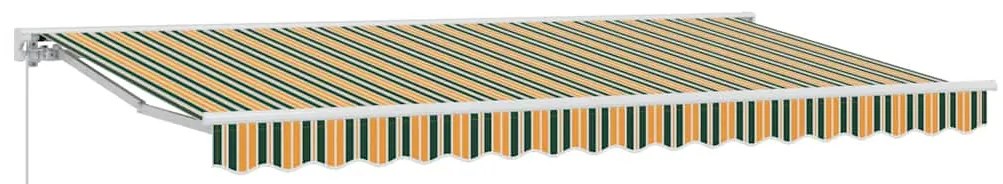 Toldo Retrátil Manual Verde e Amarelo 400x200 cm